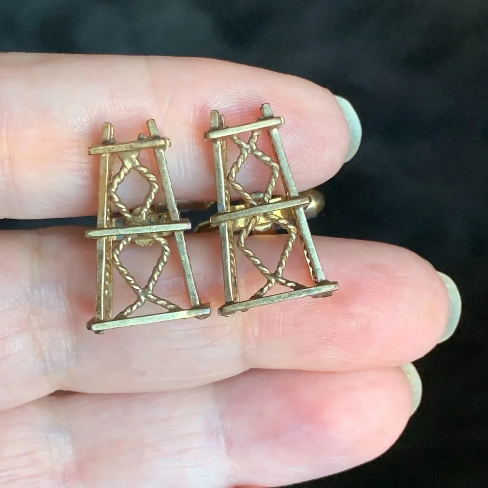 Vintage Countess Mara Oil Well Cufflinks Stamped